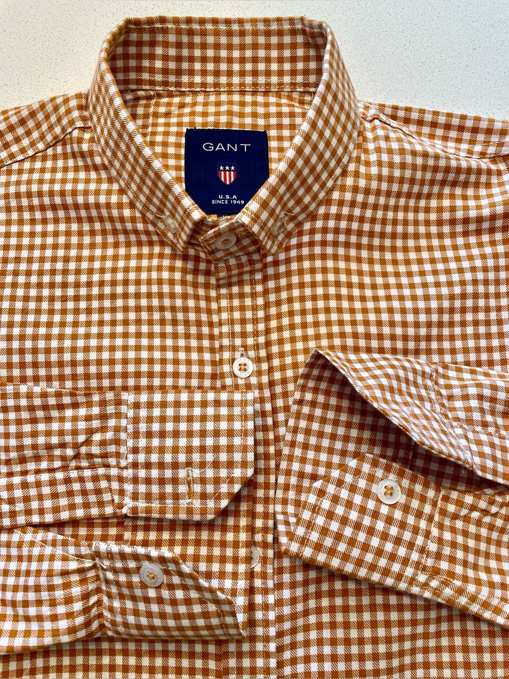 Gant - cotton gingham pattern button up shirt Size Large